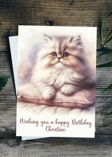 Cat Birthday Card Persian Cat