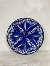 Large Ceramic Wall Plate Blue