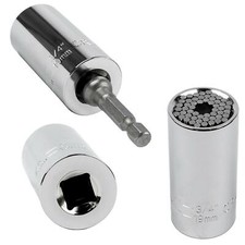 Universal Grip Socket Wrench Hand Ratchet Spanner Drill Adapter Tool 7mm - 19mm