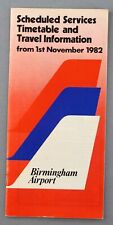 BIRMINGHAM AIRPORT TIMETABLE NOVEMBER 1982 AIRLINE