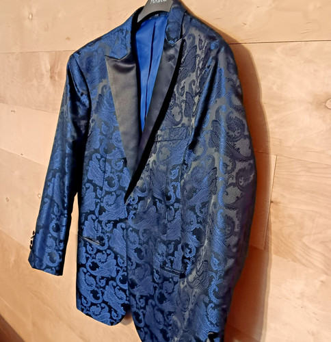 Jos bank blue black paisley - bank,