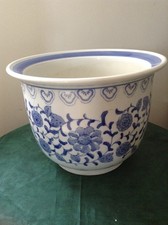 Large 12"D/9" H Chinese Blue &