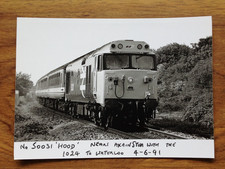 Photograph 50031 Hood  Network SouthEast Train Axminster 1991. Free UK Postage