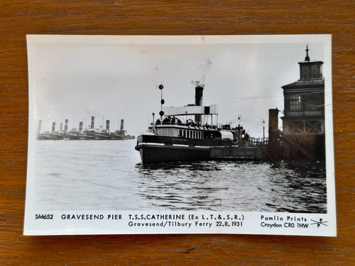 Gravesend pier postcard - pier,