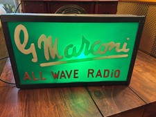 Original Marconi All Wave Radio Light Box Sign RARE Man cave