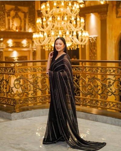 Beautiful georgette black - beautiful,