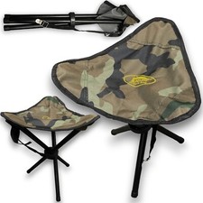 Lineaeffe Fishing Stool Chair Camo Camping 3 Leg Tripod Folding Carry Strap Carp