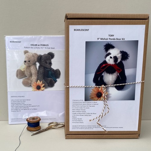 Mohair panda bear making kit - mohair,