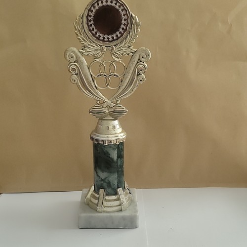 Gymnastics trophy silver metal - gymnastics,
