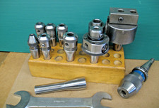 BRIDGEPORT R-8 -MOORE JIG BORER SPINDLE ADAPTER + ENDMILL BORING HEADS DRILL CHK