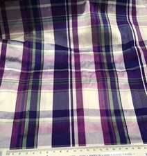 100% SILK PURPLE CHECK PLAID