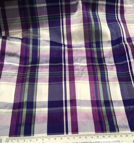 100 silk purple check - silk, plaid