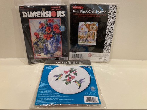 Three small cross stitch kits - three,