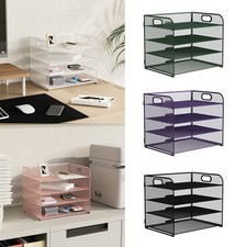 3/4/5 Layers Letter Filing Trays Desk Organizer Stackable Document Holder Office