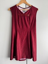 Vintage Nike Dri-FIT Burgundy Wavy Stripe Sleeveless Tennis Dress UK S 8-10