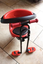 Child Safety Carrier Front Seat Saddle Cushion Back Rest Foot Pedals