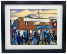 Colchester, Retro Layer Rd. United Football Club F.C Art Print. 14" x 11" Frame