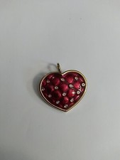 Enameled heart pendant red