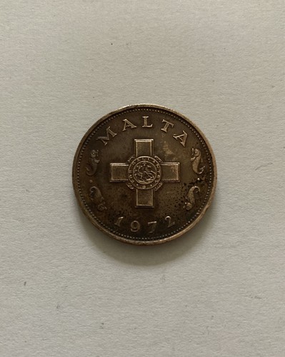 1972 malta cent coin - 1,