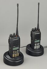 2x Motorola GP380 (GP340) 16-channel VHF Radio Walkie-Talkie - w/ Chargers
