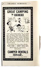 1969 Hawaii Camper Rentals Advertisement Vintage Motor Homes Travel G2A