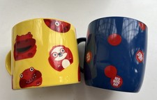 Red Nose Day Mug – Yellow Ceramic – 'Funny Is Power' Slogan + blue mug too