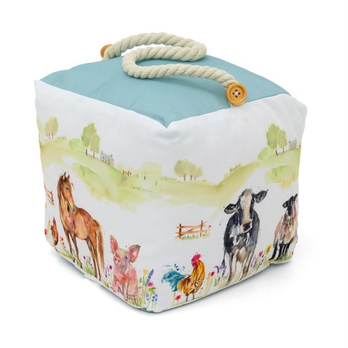 Farmyard fabric doorstop with - farmyard,