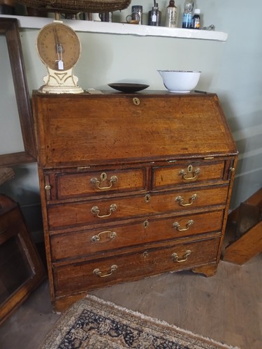 Antique georgian oak writing - antique,