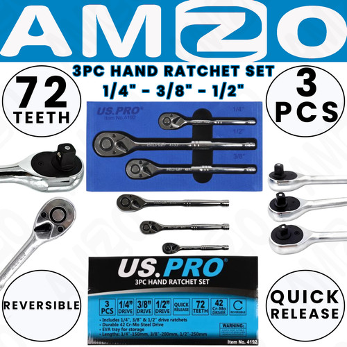 Pro ratchet set 3pc - us,