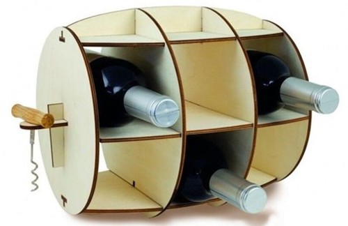 33cm bottle wooden barrel - 6-bottle,