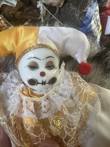 Vintage porcaline clown doll - clown,