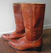 Mens Leather knee length Cowboy/Gauchos Boots with soft leather lining