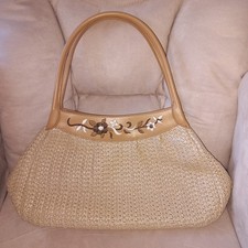 Jane Shilton SW6 LONDON Handbag, Autumn Colours, Tan And White, Brand New