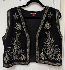 Joe brown black embroidered waist coat L 16/18