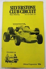 SILVERSTONE 3 Oct 1971 NSCC Race Meeting Official Programme