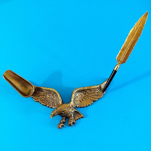 Vtg solid brass eagle - eagle, in