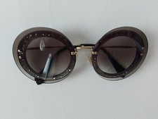 Miu Miu SMU 10R Designer Sunglasses Smoked Glitter