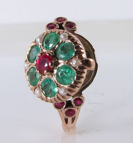 Locket 9ct rose - 9k, ruby