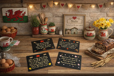Decorated slate plaque - Welsh