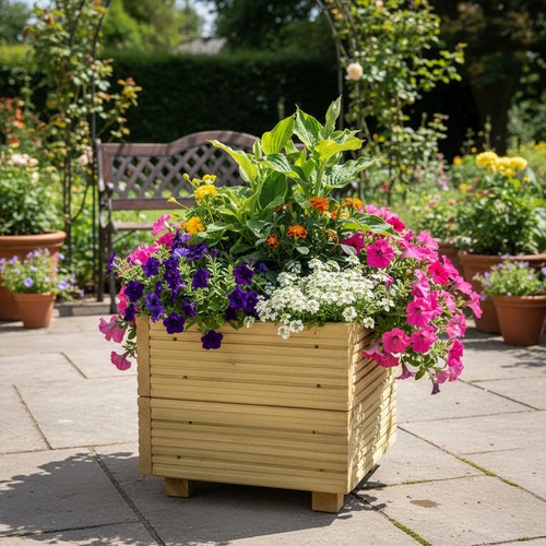Small square wooden decking - square,