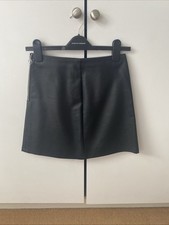 Primark Faux Leather Look Black A Line Mini Skirt