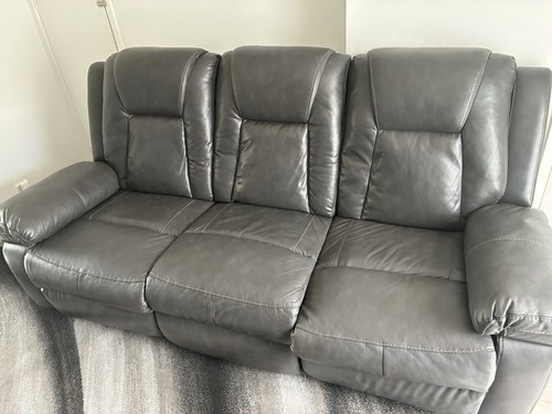 Black faux leather recliner - faux,