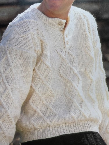 Fabulous aran button neck - button,