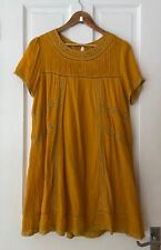 Sportsgirl Yellow Cheesecloth Boho Smock Dress Size 12 Festival