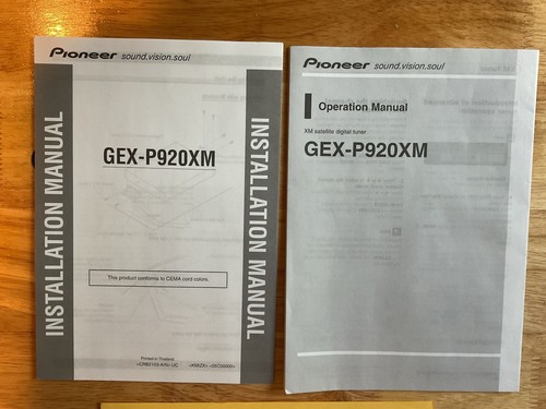 Pioneer gex p920xm operation - gex-p920xm,