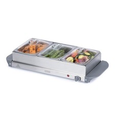 LIVIVO Stainless Steel Buffet Server with 3 Trays and Adjustable Temperature