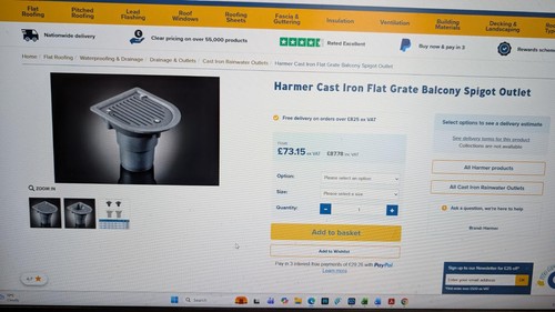 Harmer cast iron flat roof - cast,