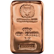 5oz Germania Mint Copper Cast Bar 999 Fine Bullion Cu Ingot 5 Ounce