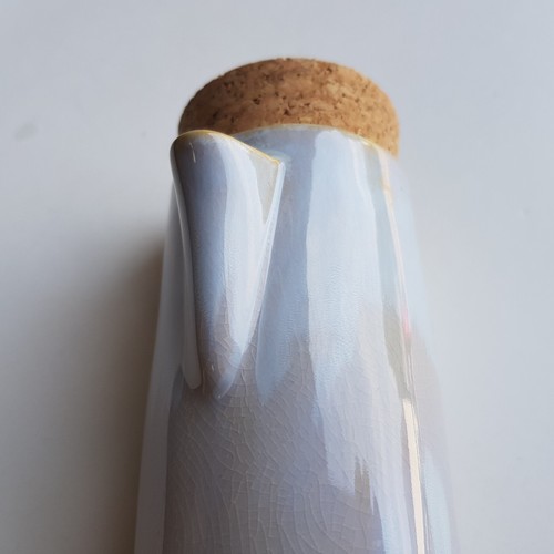 Pottery tea flask - art, glazed