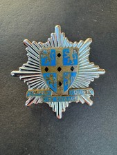 OBSOLETE Durham County Fire Brigade Service Crest Enamel Cap Hat Uniform Badge